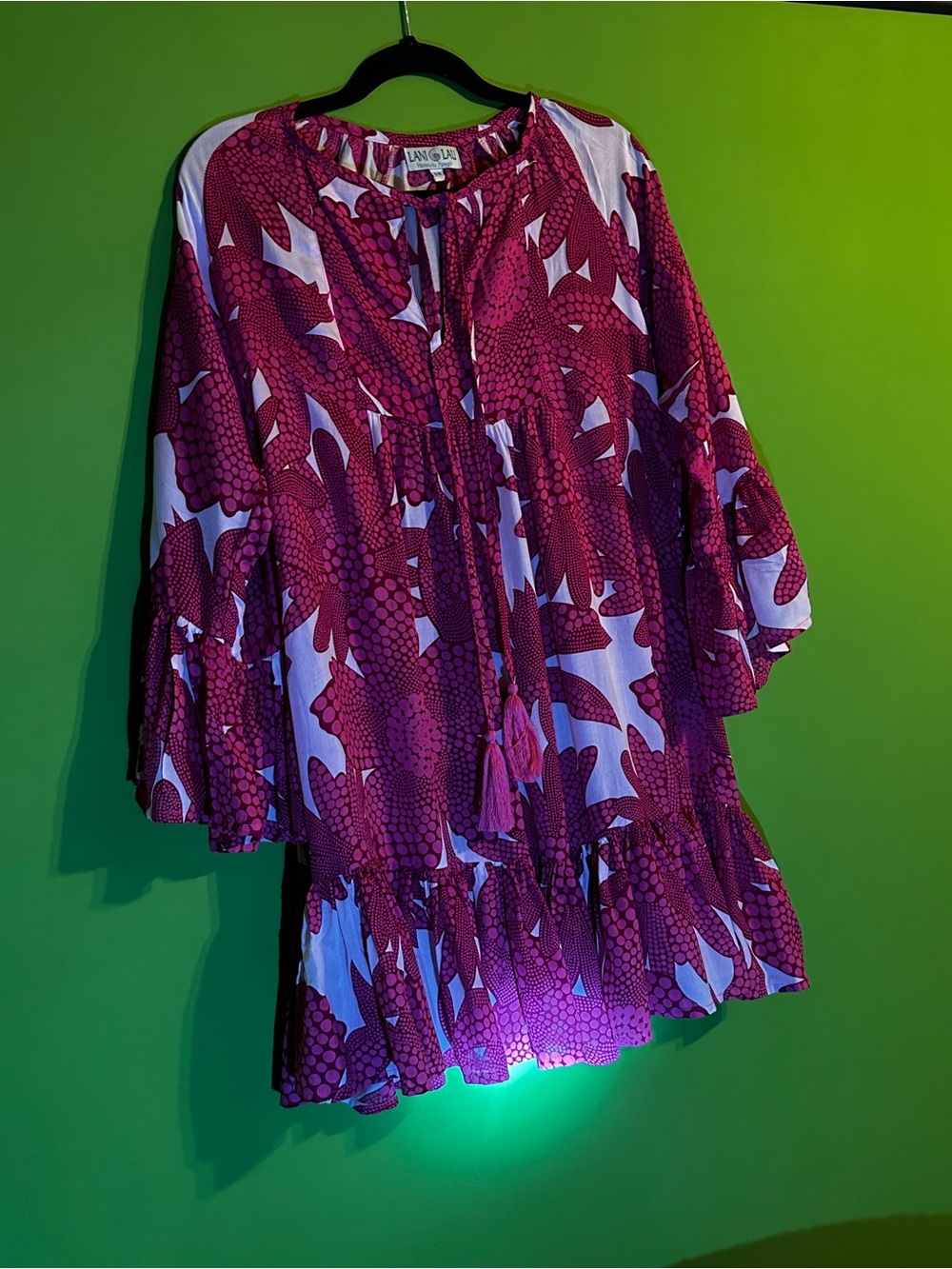 Lani & Co. Women's Pink Floral Bell-Sleeve Dress